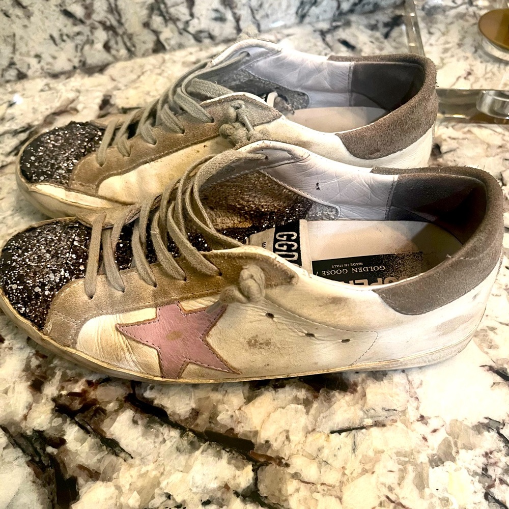 Golden goose glitter toe